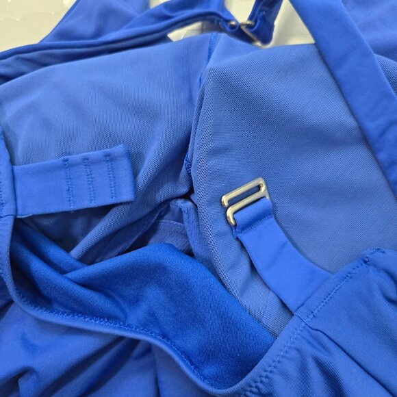 ATHLETA Maldives Size 36D Bra Cup High Neck Tankini Swim Top in Cerulean Blue - Picture 8 of 10